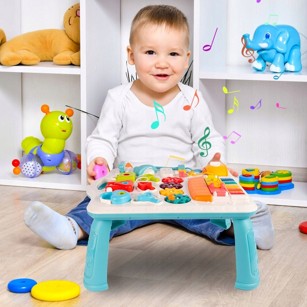 Stolik Interaktywny Tablica Manipulacyjna Edukacyjny Kłódki Klucze Pianino