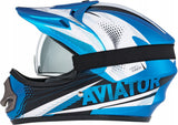 Kask Motocyklowy Crossowy Enduro na Quad Skuter Motor Niebieski L