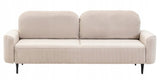 Sofa Rozkładana z Pojemnikiem na Pościel Welurowa Salonowa Beżowa 244x102cm