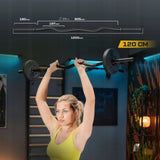 Gryf Stalowy Pełny Sztanga Zestaw Prosty 150cm Łamany 120cm 25mm Czarna