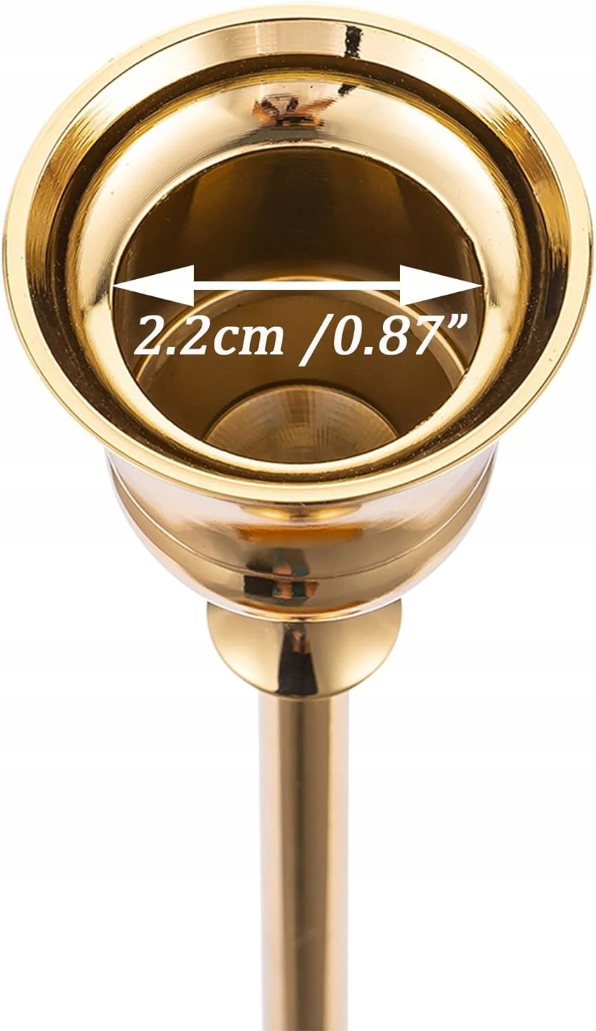 Złote Świeczniki Vintage Zestaw 3 Szt. w Różnych Rozmiarach 15/18,5/23,5 cm