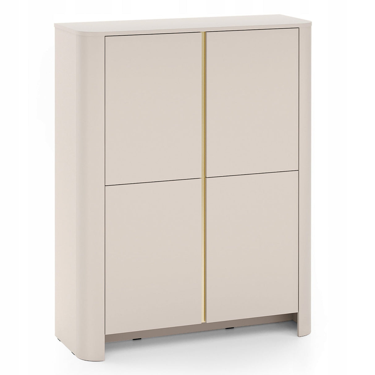 Komoda Czterodrzwiowa Zaokrąglona Forma Cashmere Gold Funkcjonalna 103x39cm