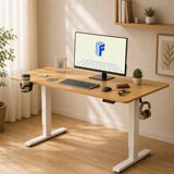 Stół z Regulacją Wysokości 110x54 cm Klon / Biały QE1M-1154-EUV1 Regulowane
