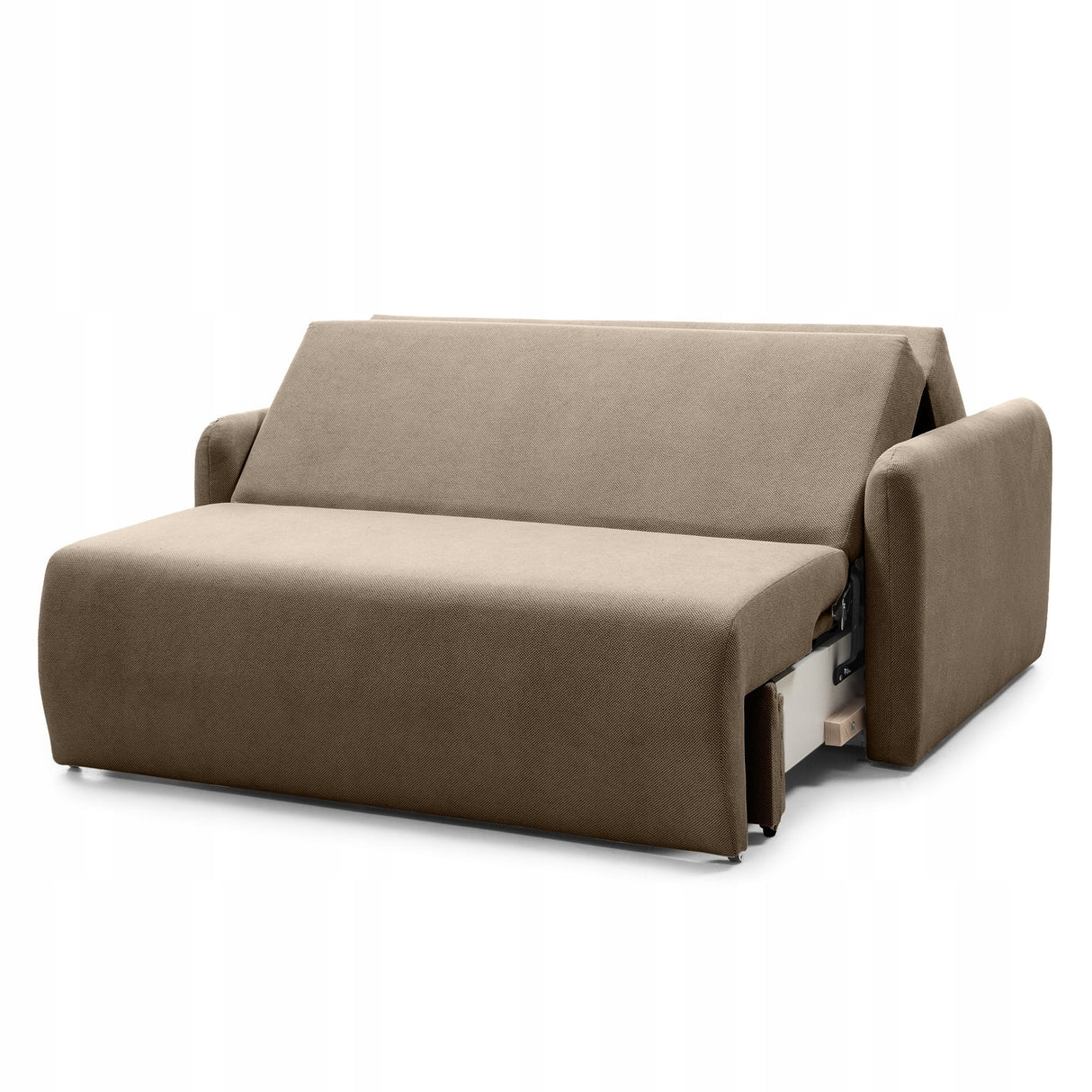 Sofa Rozkładana z Funkcją Spania i Pojemnikiem Brązowa 160x105/192 cm