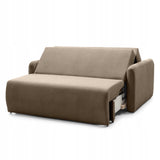 Sofa Rozkładana z Funkcją Spania i Pojemnikiem Brązowa 160x105/192 cm