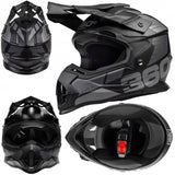 Kask Cross Enduro S EU Homologacja Lekki MTB Quad Rower Czarny Szary
