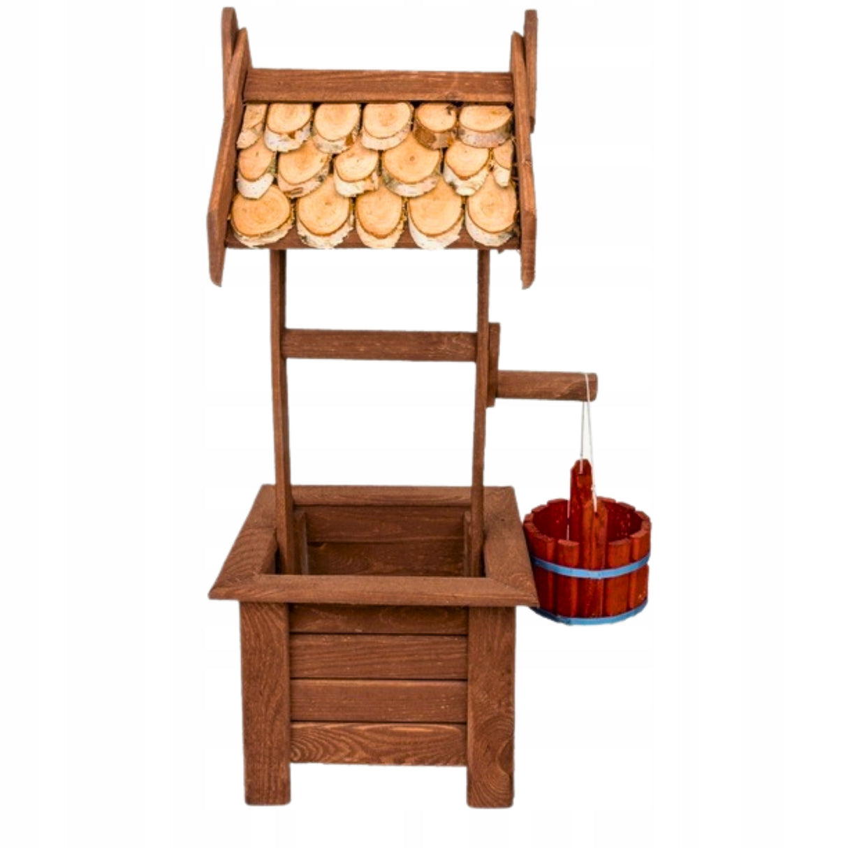 Kwietnik Drewniana Studnia Ozdoba Dekoracja do Ogrodu