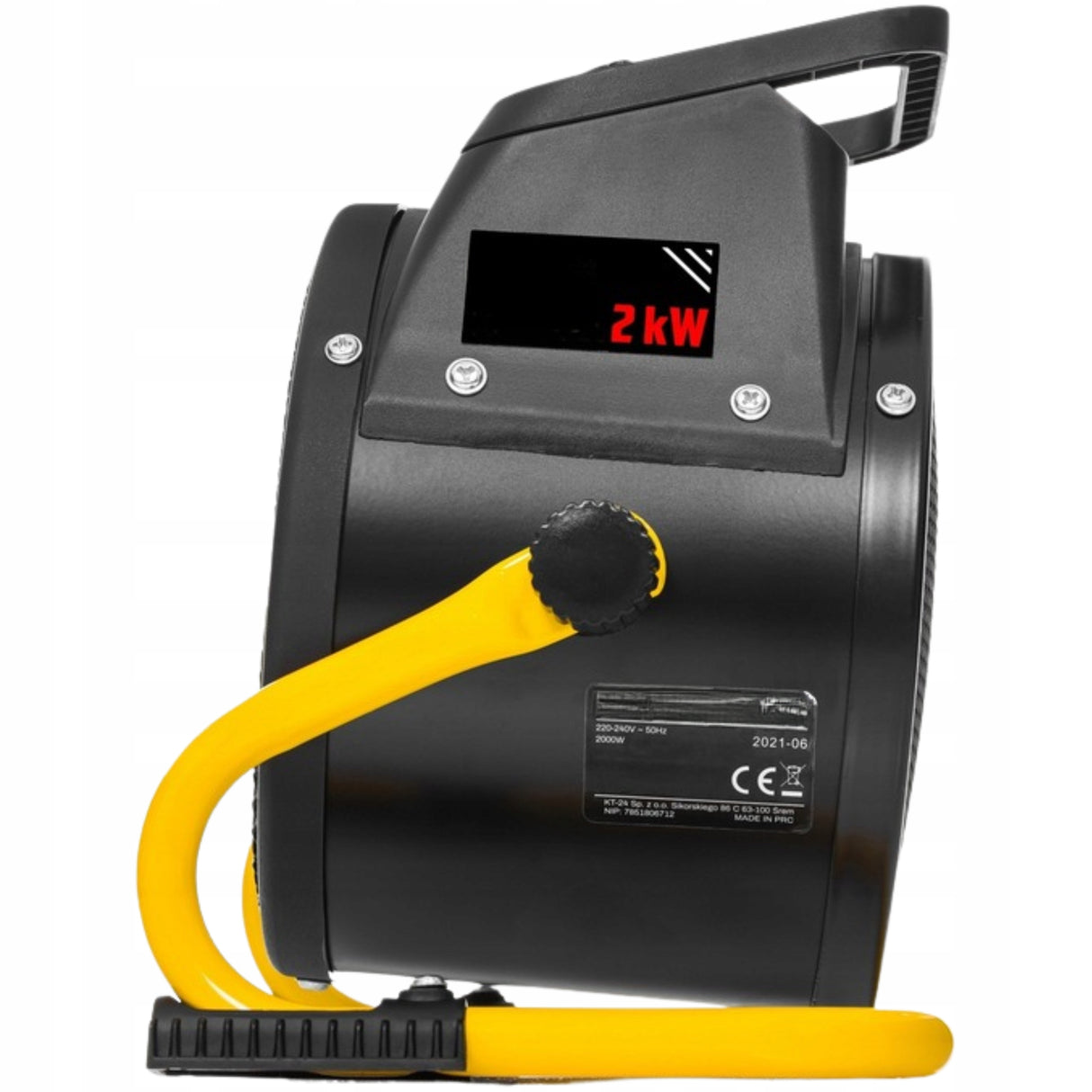 Nagrzewnica Grzejnik Elektryczny Farelka Dmuchawa Termostat Czarny 2000 W