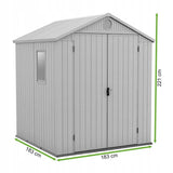 Domek Narzędziowy Wodoodporny Solidny Prosty Montaż 6x6 182x190cm Szary