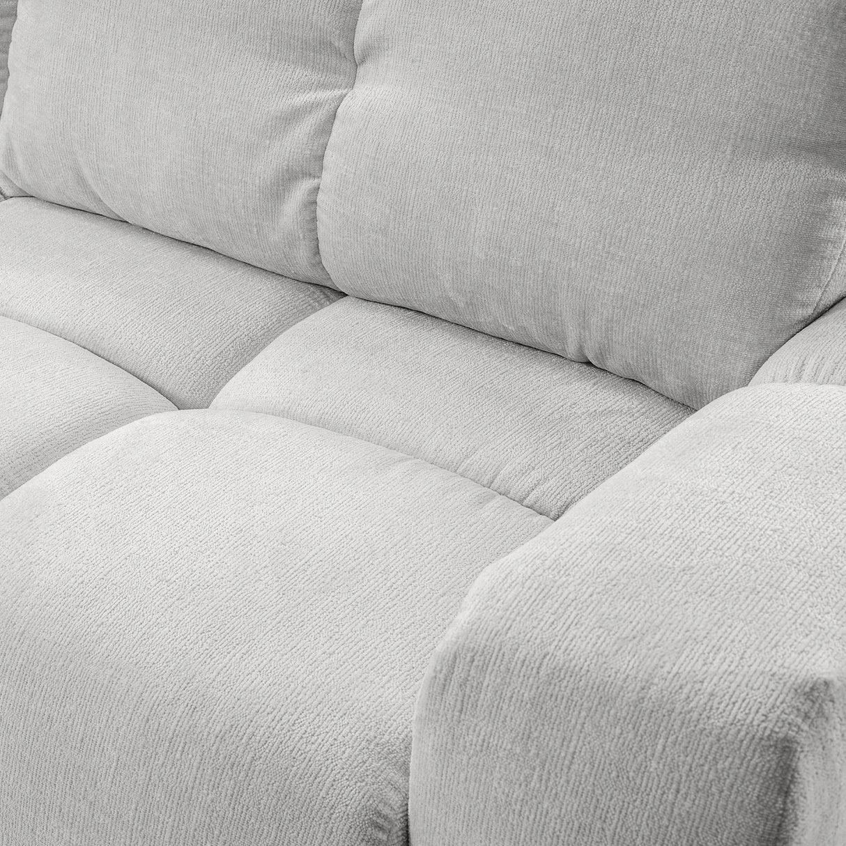 Sofa z Funkcją Spania Pojemnikiem Jasnoszara Tkanina Perfect Harmony