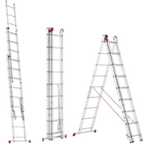 Drabina aluminiowa 3x9 WIELOFUNKCYJNA na schody Pro 5,69m 150kg + GRATIS