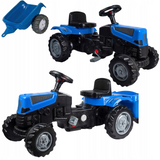 Duży Traktor na Pedały Przyczepa Jeździk dla Dziecka Niebieski TraktorekXXL