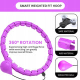 Hula Hoop Z Obciążeniem Fitness Składane 24 Elementy Fioletowe Regulowane