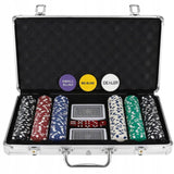 Zestaw do Pokera Żetony 300 Żetonów Texas Poker Karty Mocny Kostki Walizka