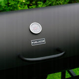 GRILL OGRODOWY WĘGLOWY Z POKRYWĄ I PÓŁKAMI VL09 CZARNY 76 x 40 cm