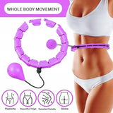 Hula Hoop Z Obciążeniem Fitness Składane 24 Elementy Fioletowe Regulowane