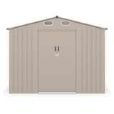 Domek Ogrodowy z Dwuspadowym Dachem Metalowy Antracytowy 240x360 cm, 8,60m²
