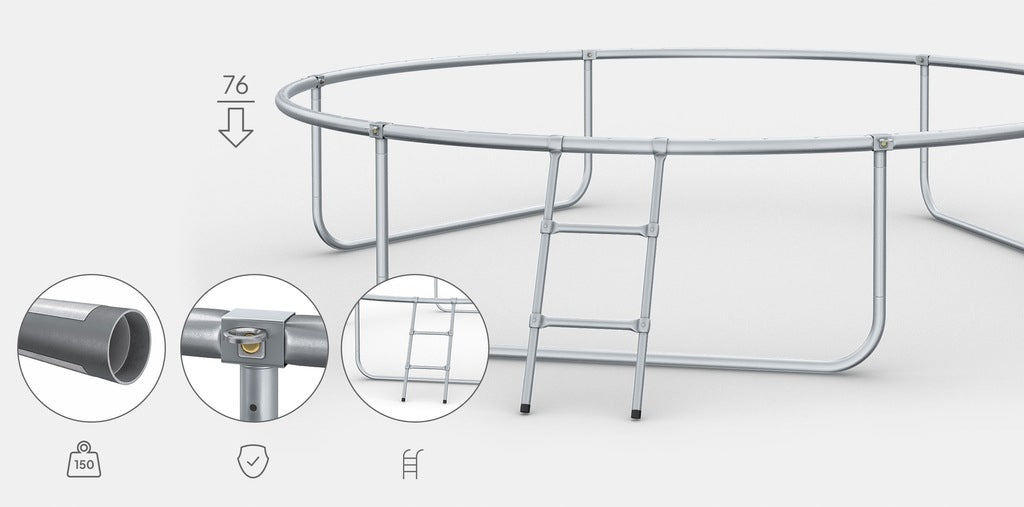 Trampolina ogrodowa z siatką wewnętrzną dla dzieci 304-312cm 10FT POVES