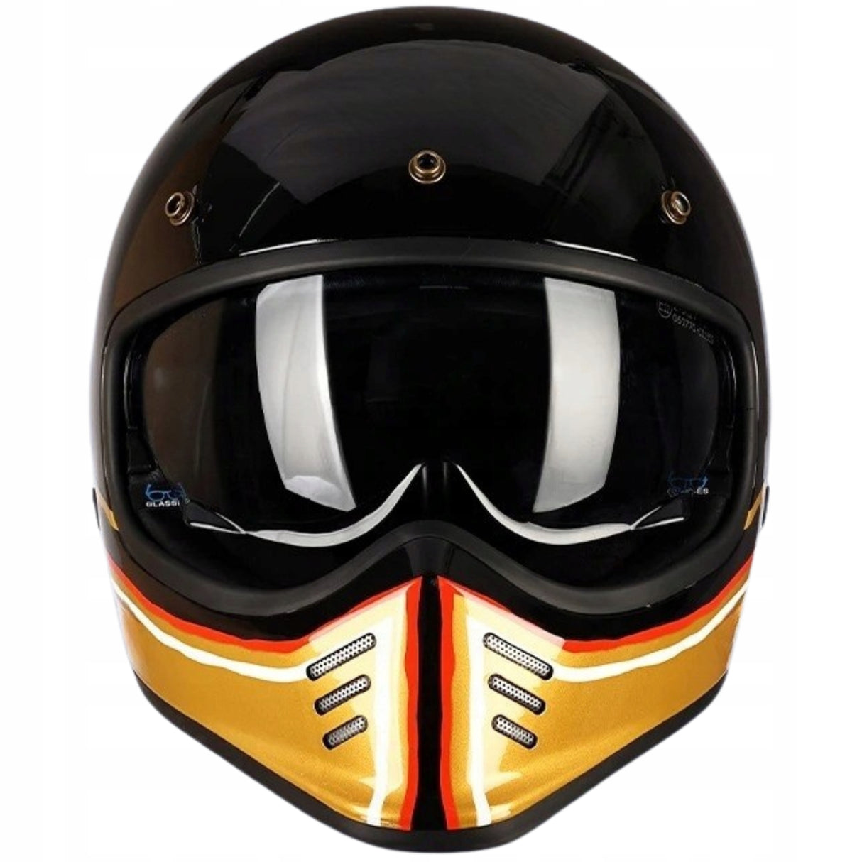 Kask Motocyklowy Pełna Twarz Vintage Retro Oddychający Motocross Rozmiar XL
