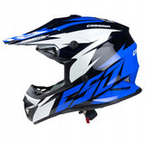 Kask Motocyklowy Cross Cup/Two + Gogle, Kominiarka, Niebieski L