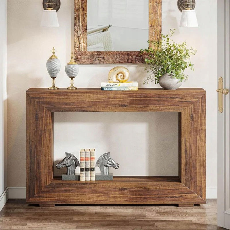 Stolik Konsolowy HOGA-JW0885X 122,5x29,8x81,8 cm Brązowy Solidny i Trwały