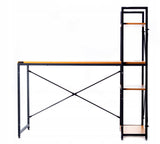 Biurko Komputerowe Loft z Półkami Drewniano-Metalowe 120x60 cm Dąb Miodowy