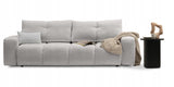 Sofa z Funkcją Spania Pojemnikiem Jasnoszara Tkanina Perfect Harmony