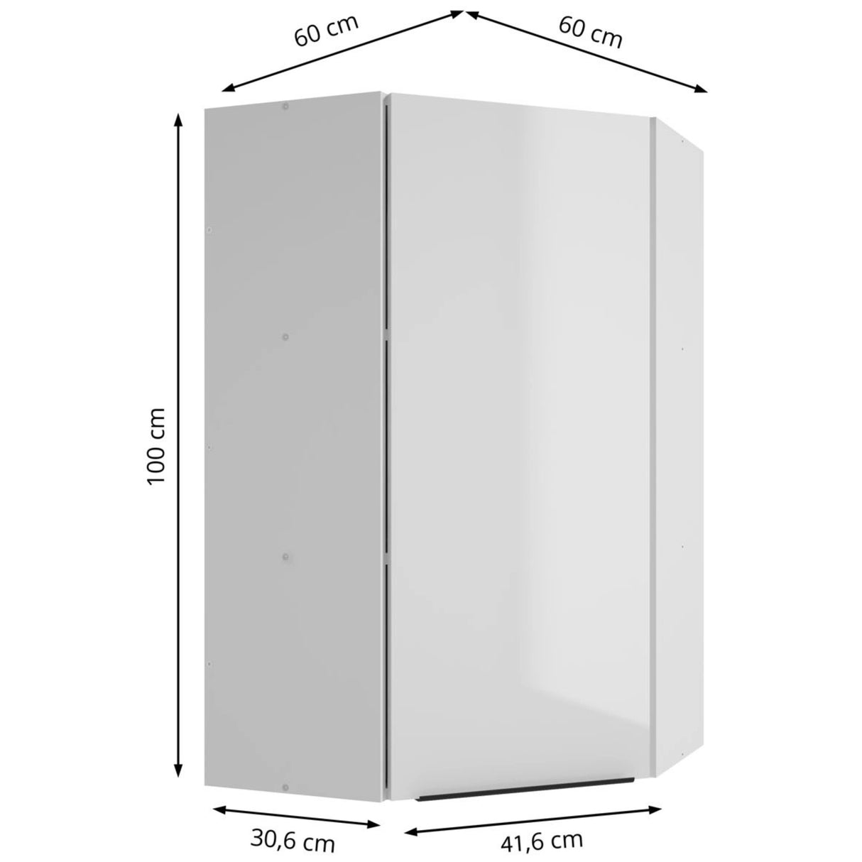 Szafka Narożna Górna Kuchenna Płyta Wiórowa System Cichego Domyku 60x100x60