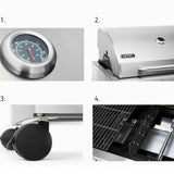 Grill Gazowy Ogrodowy Żeliwny Nierdzewny 4+1 +17,15 kW + Szafa Na Butlę