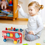 Gra Układanka Drewniana Edukacyjna Słonik Kostka Wbijak Słoń Montessori