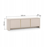 Szafka RTV Zaokrąglone Kształty Nowoczesny Design Cashmere Gold 168x39 cm