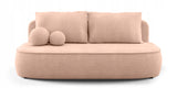 Sofa Zaokrąglony Kształt z Funkcją Spania Pojemnikiem Brzoskwiniowa 212x100