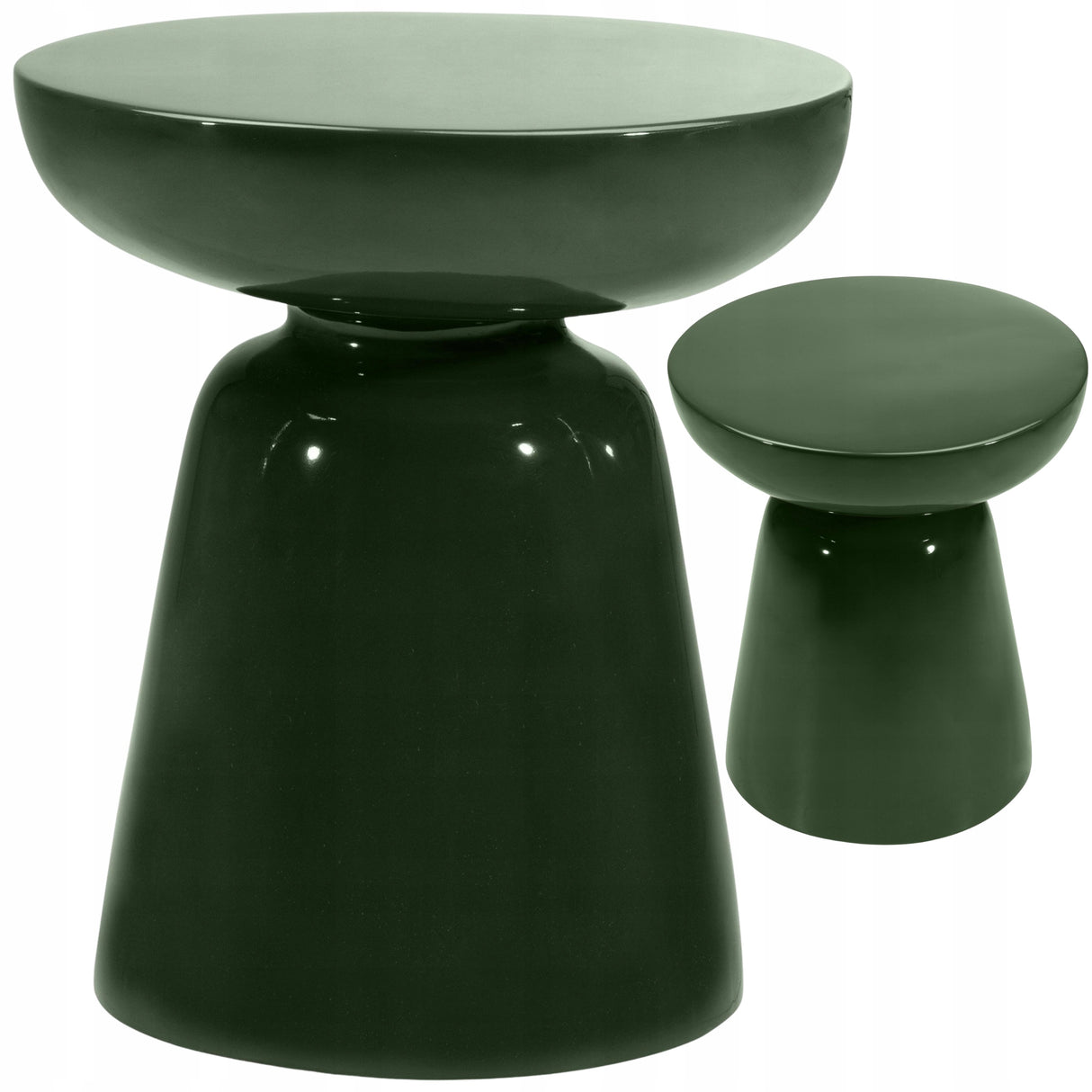 Stolik Boczny Tlenek Magnezu Wytrzymały Oliwkowo-Zielony Glossy 40 cm