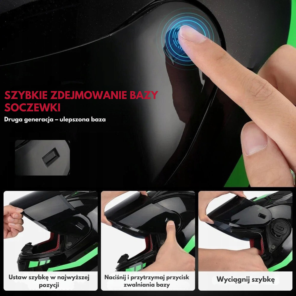 Kask Motocyklowy Pełnotwarzowy Wielokolorowy Pełna Twarz Pełny Rozmiar M