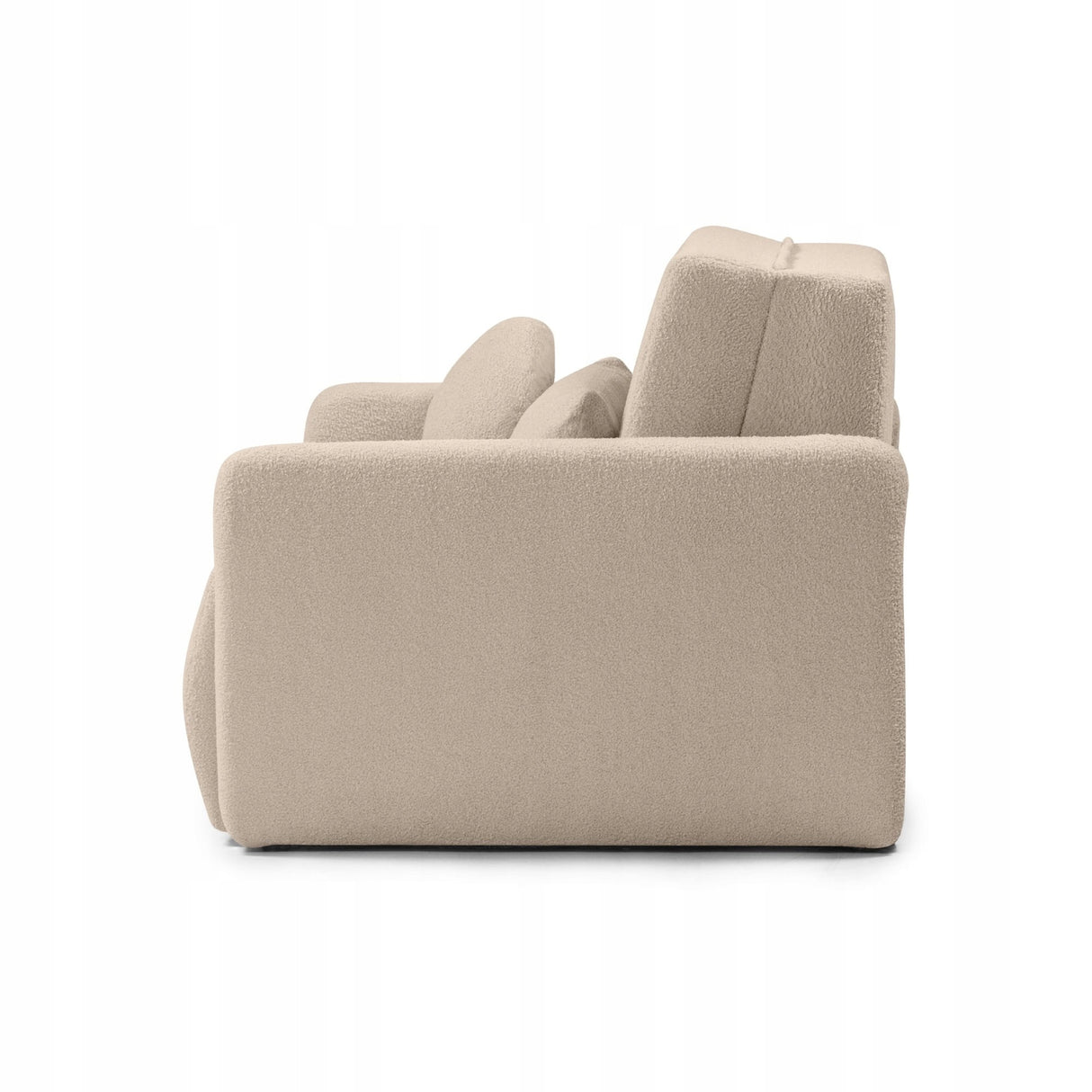 Sofa Salonowa z Funkcją Spania i Pojemnikiem na Pościel Jasnobeżowa Boucle
