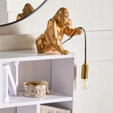 Lampa Goryl Harambe Złota Stołowa Unikatowa Mosiądz 21 cm Funkcjonalna