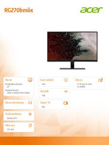 Monitor LED Acer RG270BMIIX 27 " Cali 1920 x 1080 px IPS / PLS Czarny 16:9