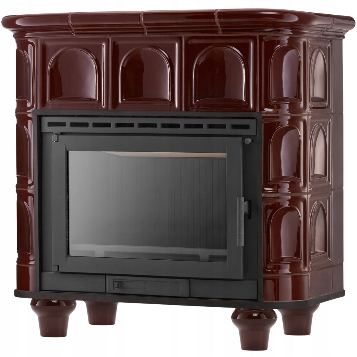 Piecyk Kominek Kaflowy Piec Koza Żeliwny BROWN 13kW Stalowy Ceramiczny
