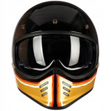 Kask Motocyklowy Pełna Twarz Vintage Oddychający Motocross Rozmiar 3XL