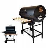 Grill Węglowy Ogrodowy Popielnik Pokrowiec 71 x 36 cm 3 Ruszty Termometr