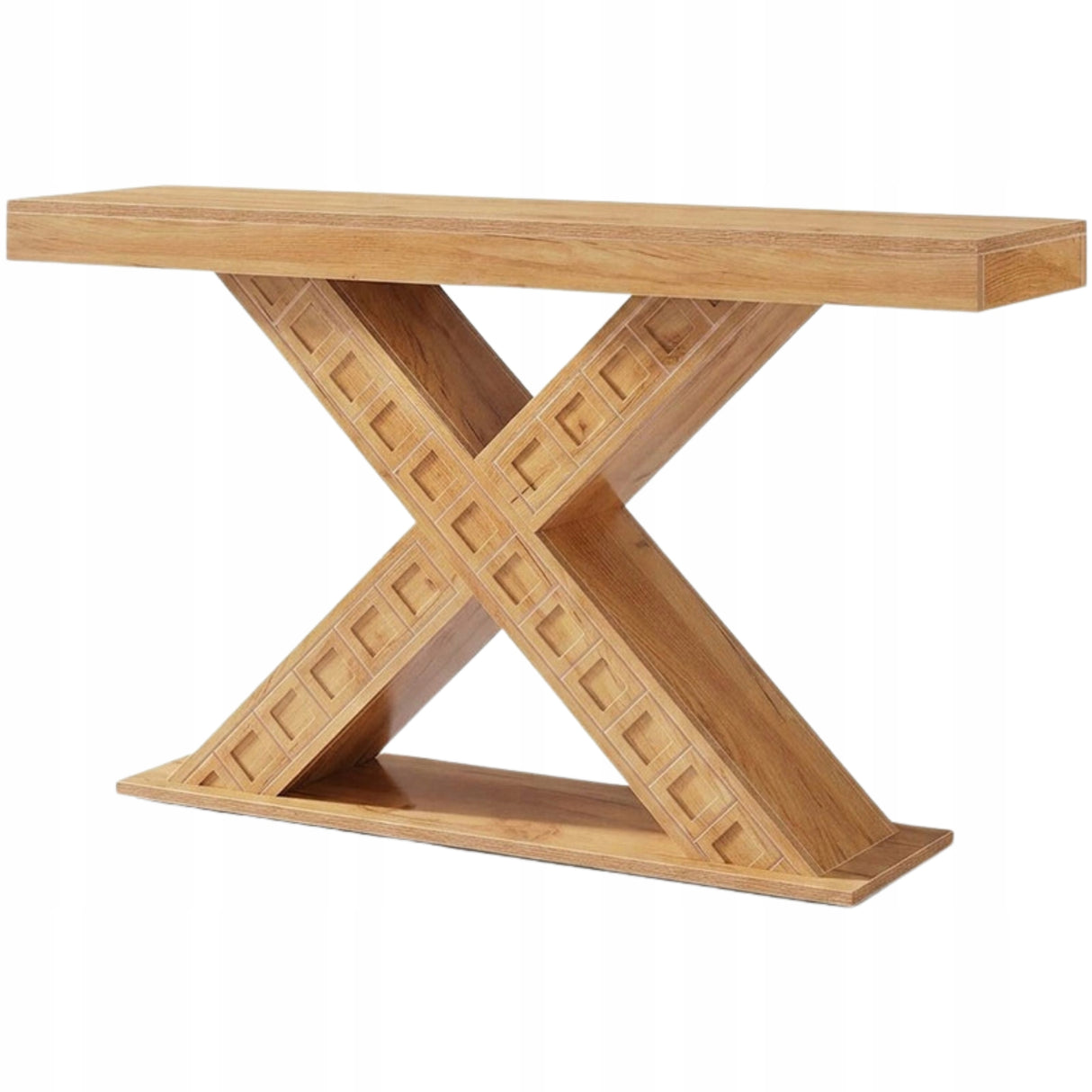 Stolik Konsolowy HOGA-ZF0002 Rustykalny Brąz 33,7x145,1x81,4 cm Płyta MDF