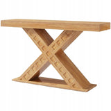 Stolik Konsolowy HOGA-ZF0002 Rustykalny Brąz 33,7x145,1x81,4 cm Płyta MDF