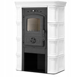 Kominek Kaflowy Piec Koza Ceramiczny Komin Biały 7,5kW z Płaszczem Wodnym