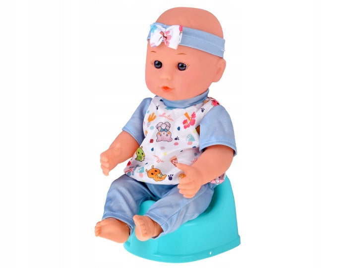 Lalka Łóżeczko Krzesełko Wózek Bobas Niemowlak Zestaw Akcesoria Deluxe