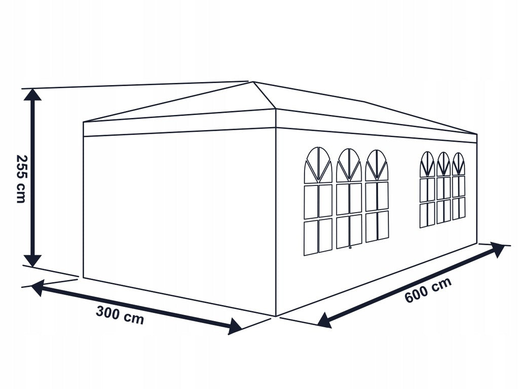PAWILON OGRODOWY ALTANA 6x3m NAMIOT HANDLOWY IMPREZOWY CATERINGOWY 6 ścian