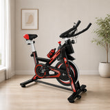 Rower Stacjonarny X24N00C081 Szybki Rozruch Regulowane Siedzisko Black-Red