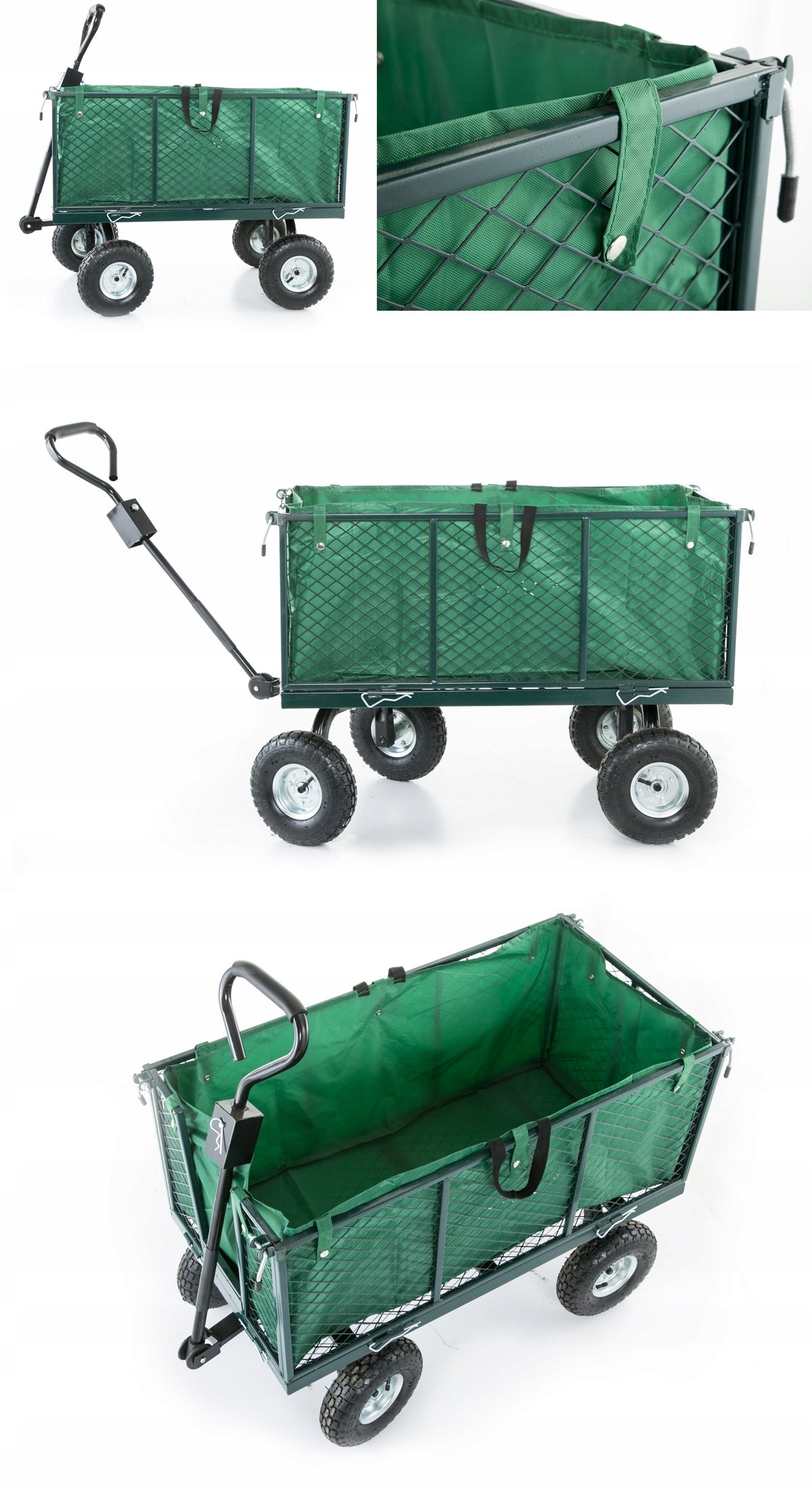 Wózek Transportowy Rozkładany Ogrodowy Taczka Przyczepka Burty 450 kg 250L