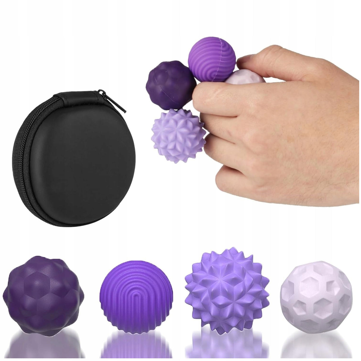 Zabawka Antystresowa Kulki Fioletowe Magnetyczna Sensoryczna 33mm 4 Sztuki