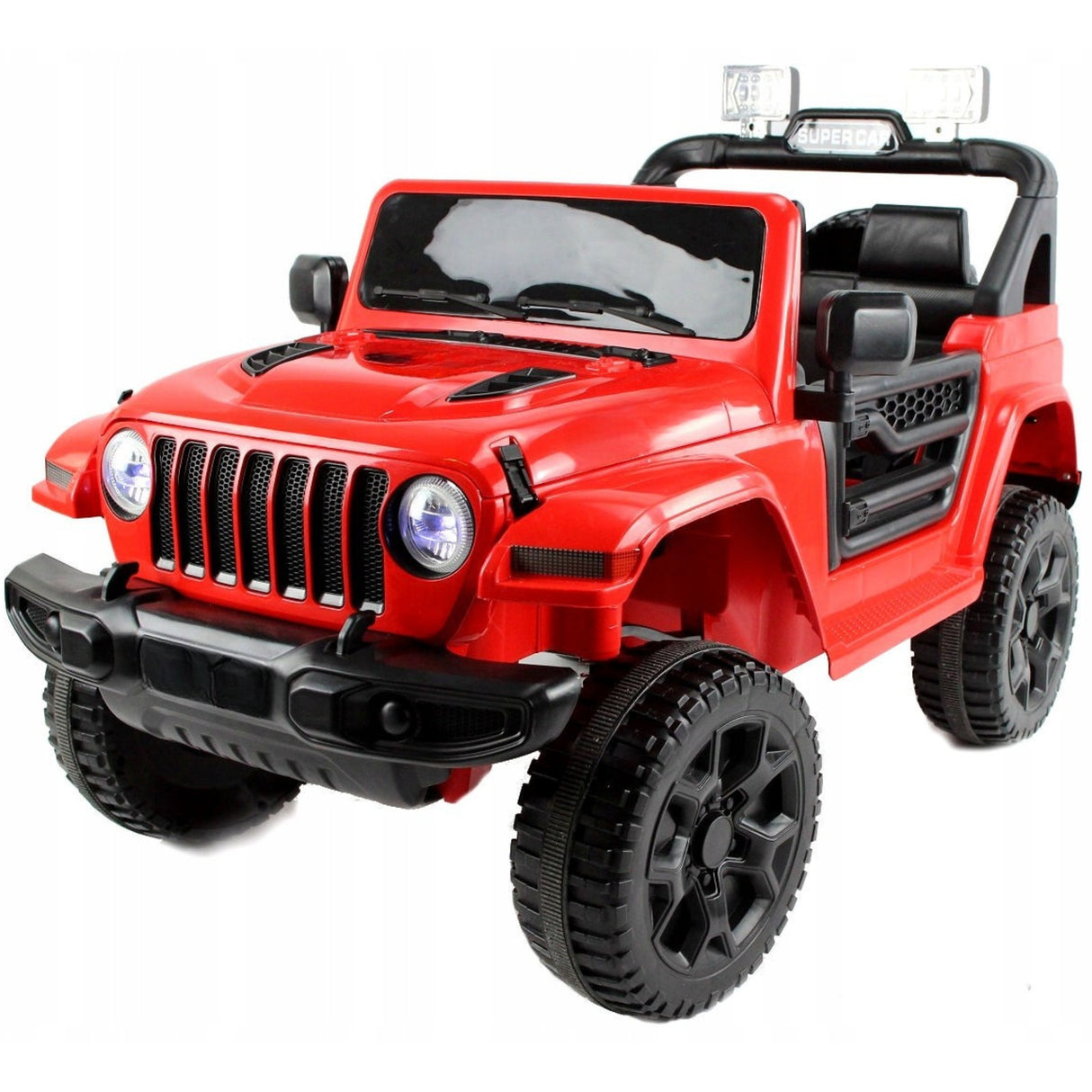 JEEP LT Off Road 4x4, Auto na Akumulator 4 Amortyzatory Czerwony 12V 7Ah