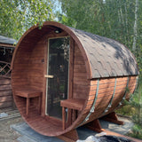 Sauna Ogrodowa Beczka 240 cm z Piecem HARVIA PC90 i Balią Szwedzkie Drewno